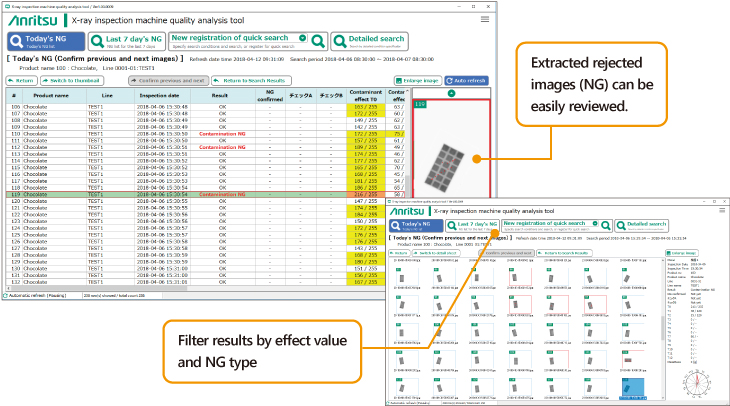 X-ray Inspection System Quality Analysis Tool